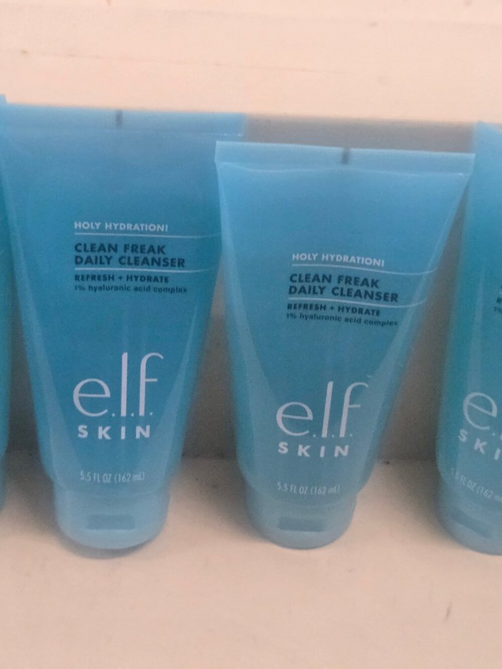 lot of 4 e.l.f. SKIN Holy Hydration! Clean Freak Daily Cleanser, 5.5 Ounce each